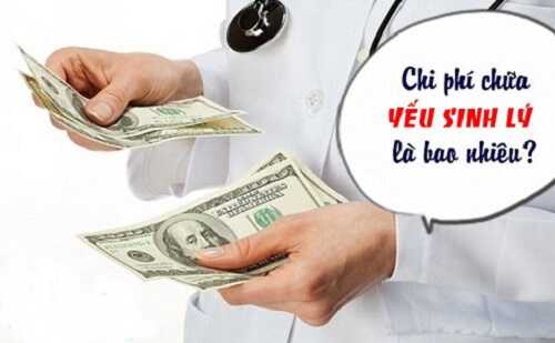 Chi phí chữa yếu sinh lý phụ thuộc vào nhiều yếu tố
