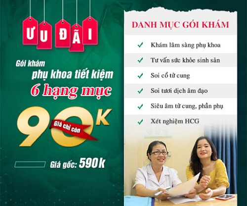 Ưu đãi phụ khoa 90.000 đồng (Giá gốc 590.000 đồng)