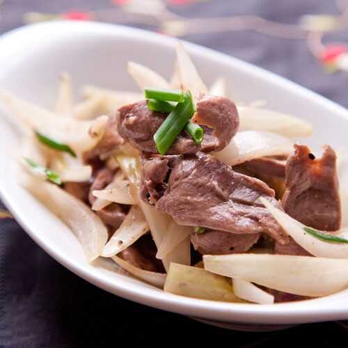 Hành tây xào cật heo- Món ăn chữa yếu sinh lý